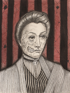 Image of Xandra Christy's charcoal and chalk pastel, Decay of Beauty.